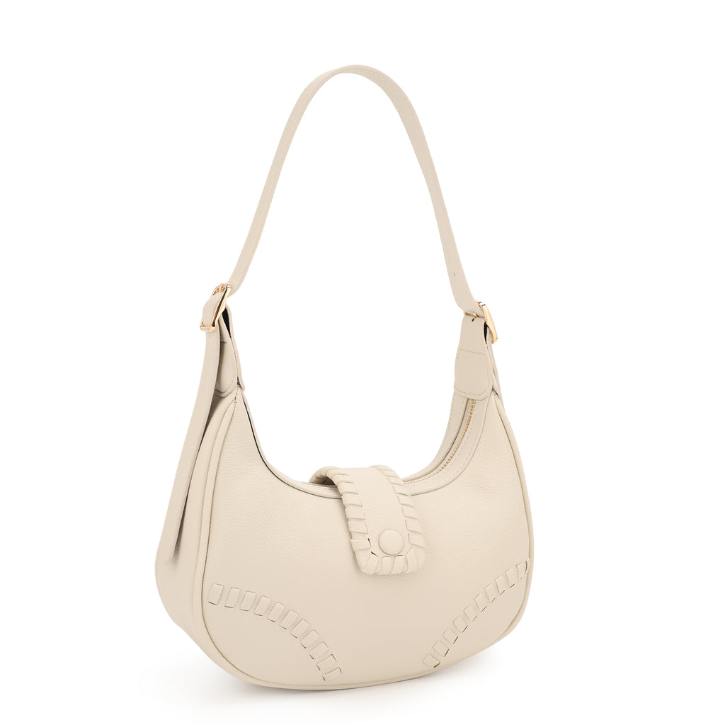 HANA Stitch Accent Hobo Shoulder Bag